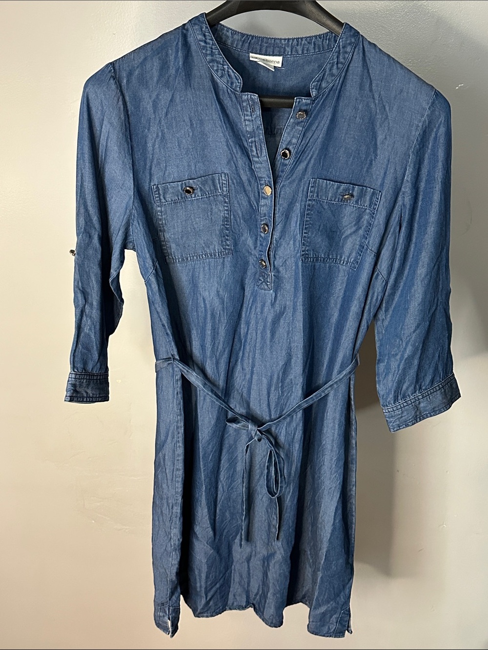 Liz Claiborne Light Blue Chambray Button-Up Dress